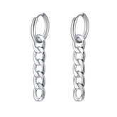Silver Cuban Chain Earrings
