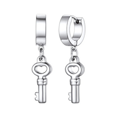 Silver Key Earrings