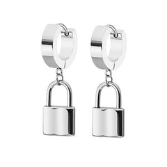 Silver Lock Earrings