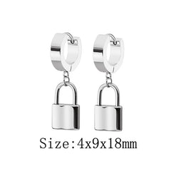 Silver Lock Earrings