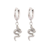 Silver Snake Earrings (Stainless Steel)
