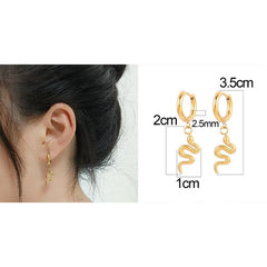 Silver Snake Earrings (Stainless Steel)