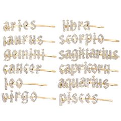 Gold Zodiac Hair Clips Set (12pcs)
