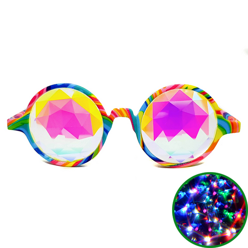 Kandi Swirl Prism Kaleidoscope Glasses