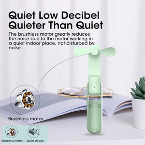 2-in-1 Portable Handheld Mini Fan + Portable Charger