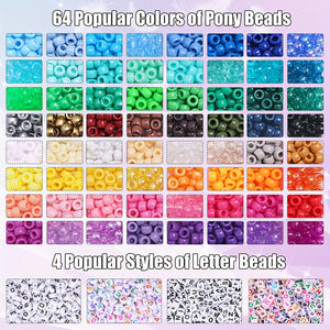 2400pcs Pony Beads Candy Set