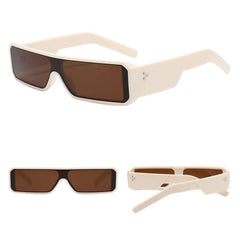 Veloura Glasses front, side and angled views of the slim cream frame