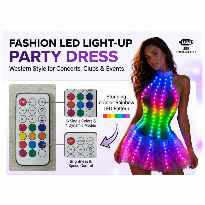 Celestia LED dress remote control with 16 colours, four dynamic modes, brightness and speed adjustment