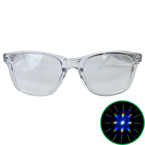 Clear Wayfarer Diffraction Glasses