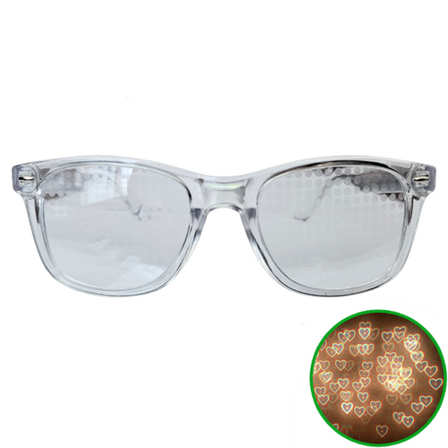Clear Wayfarer Heart Diffraction Glasses