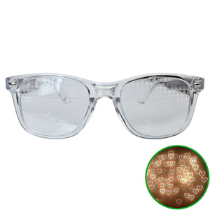 Clear Wayfarer Heart Diffraction Glasses