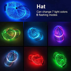 Multicolour LED Fibre Optic Hat