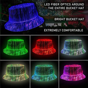 Multicolour LED Fibre Optic Bucket Hat