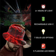 Load image into Gallery viewer, Multicolour LED Fibre Optic Bucket Hat