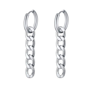 Silver Cuban Chain Earrings