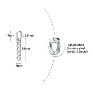 Silver Cuban Chain Earrings