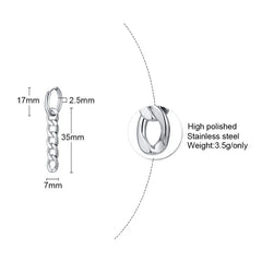 Silver Cuban Chain Earrings