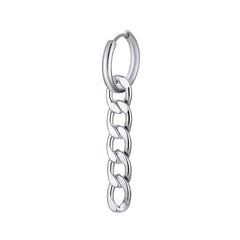 Silver Cuban Chain Earrings