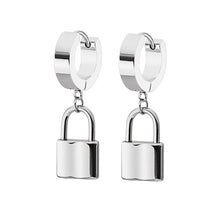 Load image into Gallery viewer, Silver Lock Earrings