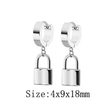 Load image into Gallery viewer, Silver Lock Earrings