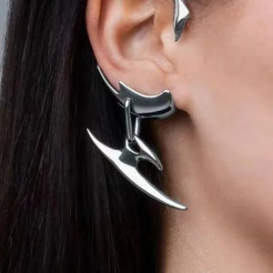 Silver Razor Earring