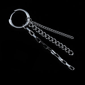 Silver Tri-Chain Earring