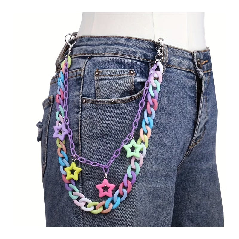 Stardust Waist Chain worn on blue denim pants | styled view