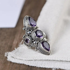 Adjustable Vintage Amethyst Ring