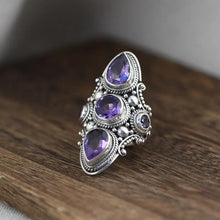 Load image into Gallery viewer, Adjustable Vintage Amethyst Ring