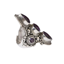 Load image into Gallery viewer, Adjustable Vintage Amethyst Ring