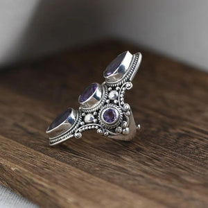 Adjustable Vintage Amethyst Ring