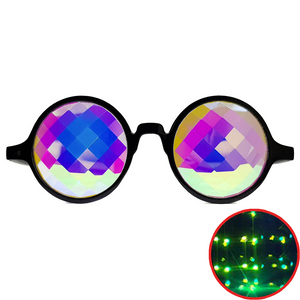 Black Bug Eye Kaleidoscope Glasses