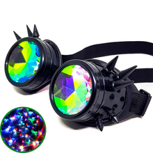 Load image into Gallery viewer, Black Steampunk Kaleidoscope Goggles V2