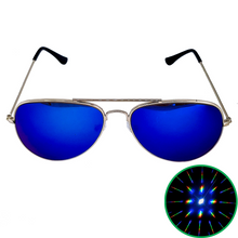 Load image into Gallery viewer, Blue Aviator Diffraction Glasses