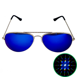 Blue Aviator Diffraction Glasses