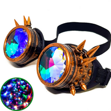 Load image into Gallery viewer, Brushed Copper Steampunk Kaleidoscope Goggles V2