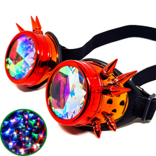 Load image into Gallery viewer, Molten Steampunk Kaleidoscope Goggles V2