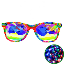 Load image into Gallery viewer, Kandi Swirl Wayfarer Kaleidoscope Glasses