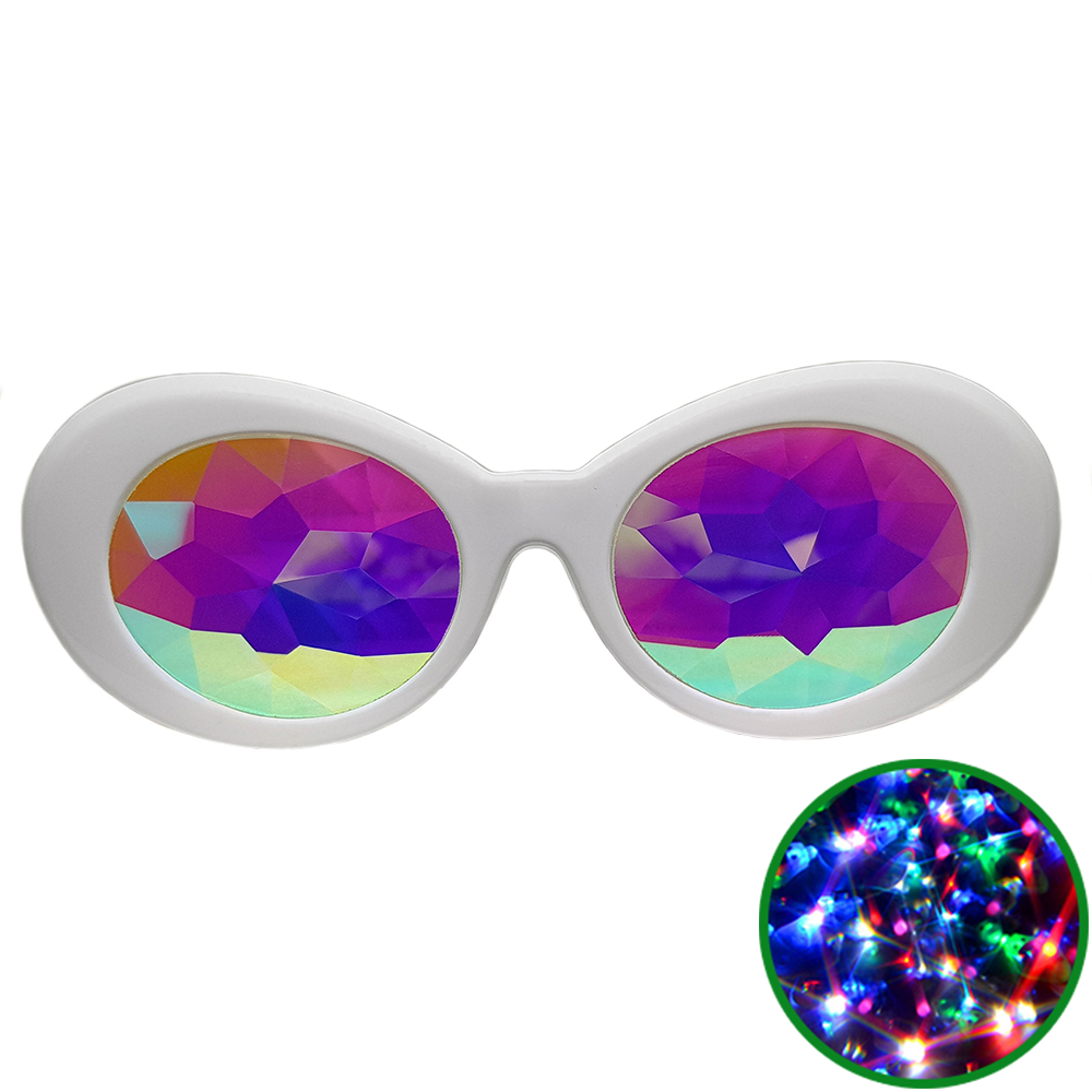 White Clout Kaleidoscope Glasses