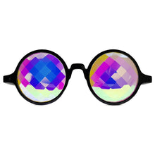 Load image into Gallery viewer, Black Bug Eye Kaleidoscope Glasses