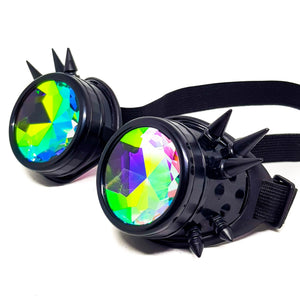 Black Steampunk Kaleidoscope Goggles V2