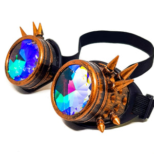 Brushed Copper Steampunk Kaleidoscope Goggles V2