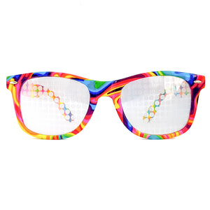 Kandi Swirl Wayfarer Spiral Diffraction Glasses