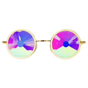Beige Wormhole Kaleidoscope Glasses