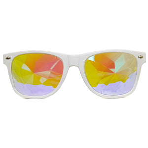 White Wayfarer Kaleidoscope Glasses