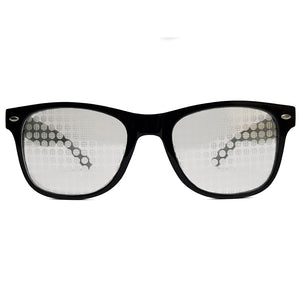 Black Wayfarer Spiral Diffraction Glasses