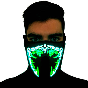 Green Predator LED Sound Reactive Mask