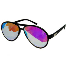 Load image into Gallery viewer, Black Aviator Kaleidoscope Glasses