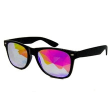 Load image into Gallery viewer, Black Wayfarer Kaleidoscope Glasses