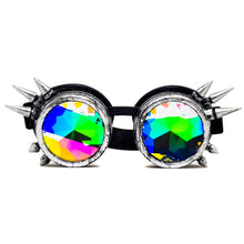 Load image into Gallery viewer, Brushed Chrome Steampunk Kaleidoscope Goggles V2